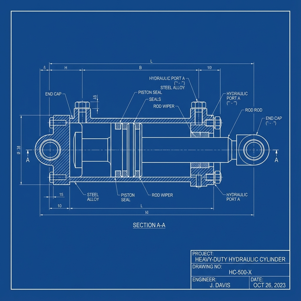 Hidrolik Silindir Teknik Çizim